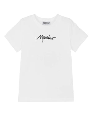 
  
    Moschino
  
 White Embroidered Logo T-Shirt