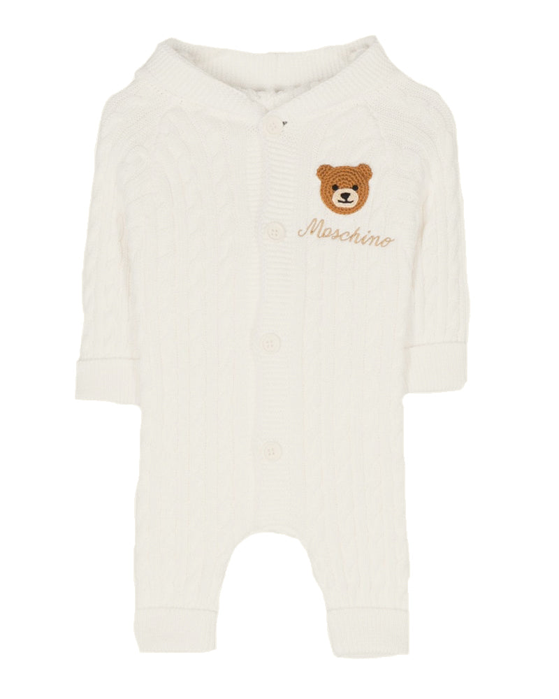 Baby Ivory Knit Hooded Onesie