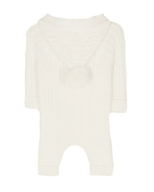 
  
    Moschino
  
 Baby Ivory Knit Hooded Onesie