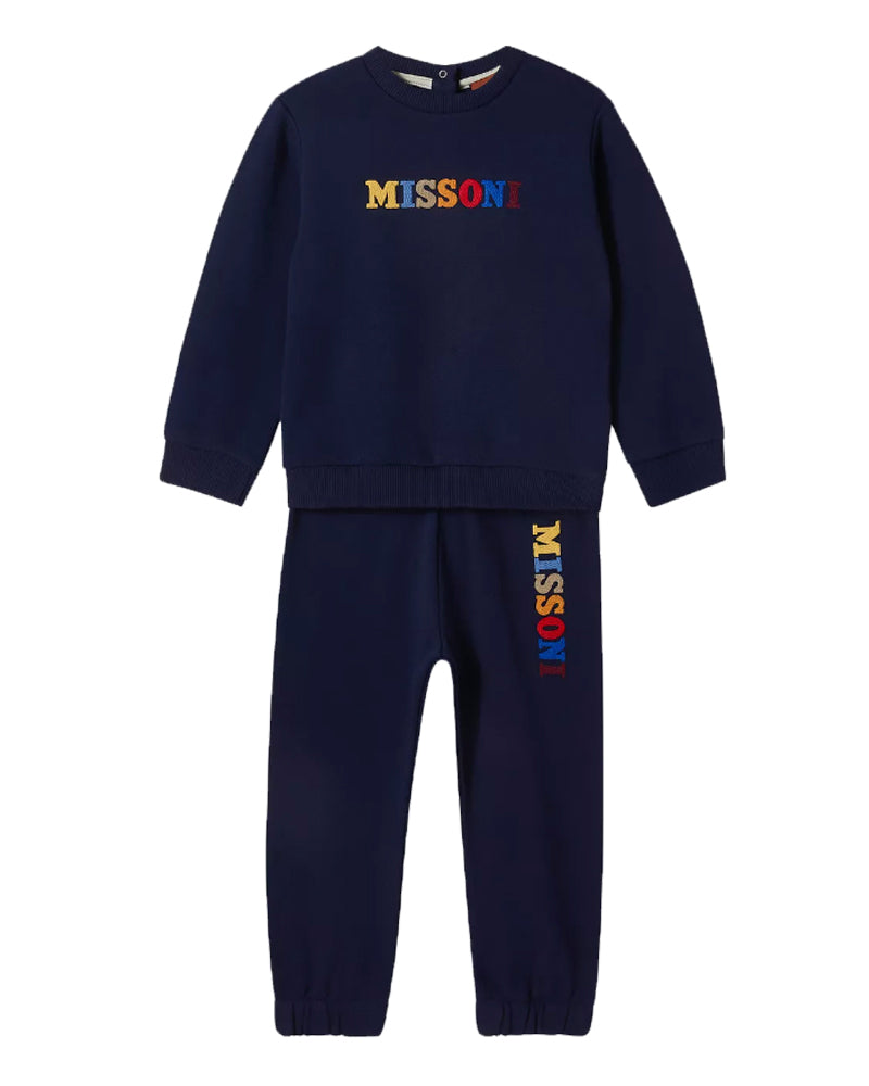 Boys Navy Logo Tracksuit