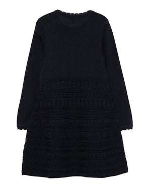 
  
    Emporio
  
    Armani
  
 Girls Navy Micro Ruffle Dress