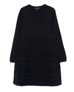 
  
    Emporio
  
    Armani
  
 Girls Navy Micro Ruffle Dress