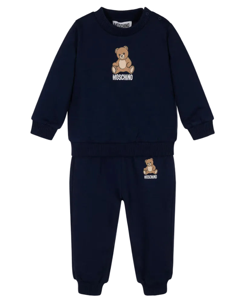
  
    Moschino
  
 Baby Boys Navy Cotton Bear Tracksuit