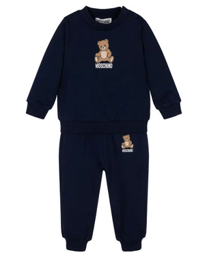 
  
    Moschino
  
 Baby Boys Navy Cotton Bear Tracksuit