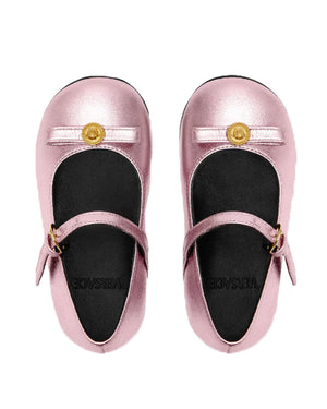 
  
    Versace
  
 Toddler Medusa Rose Metallic Ballerinas