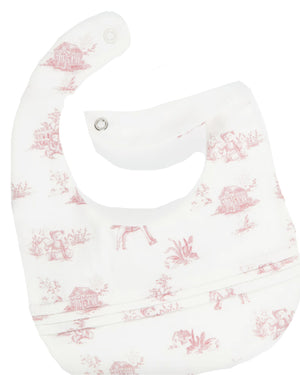 
  
    Pureté
  
    Du
  
    Bébé
  
 Baby Girls Pink/Ivory Toile De Jouy Bib