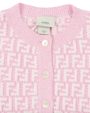 
  
    Fendi
  
 Girls Pink Knit FF Cardigan