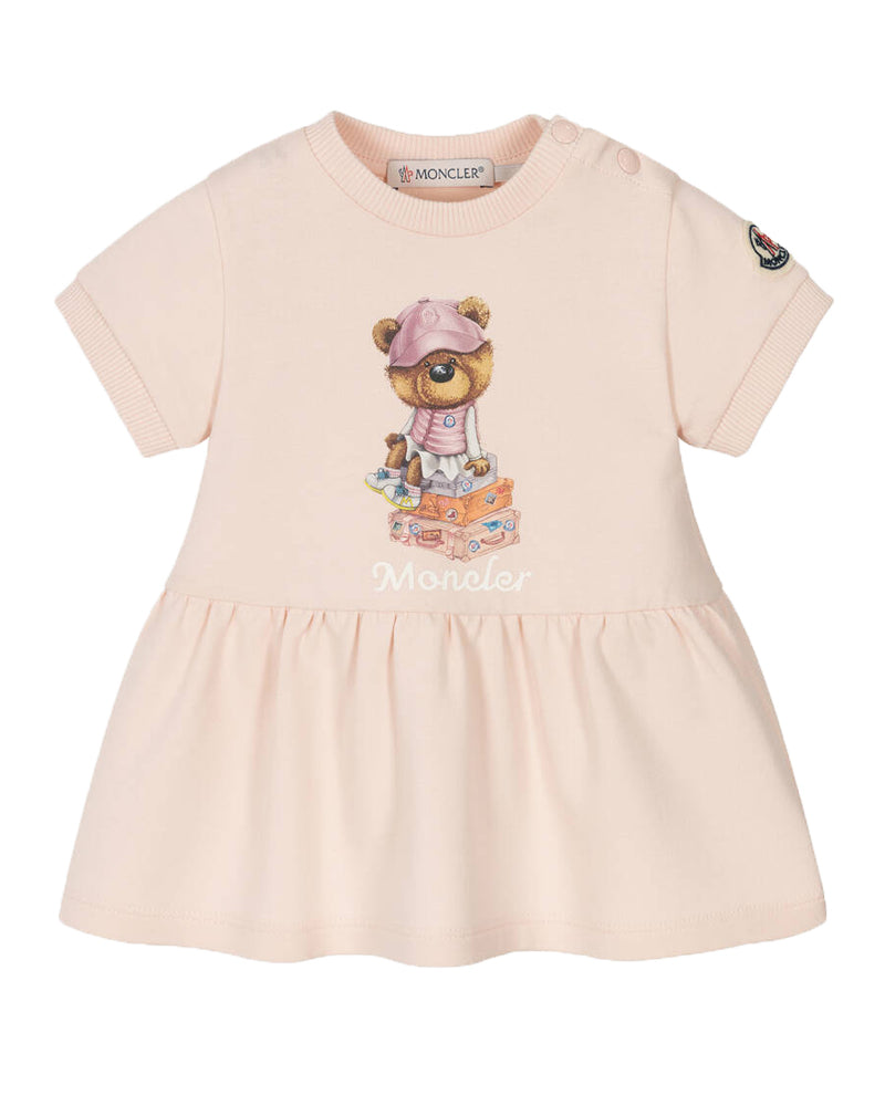 Baby Girls Pink Cotton Bear Dress