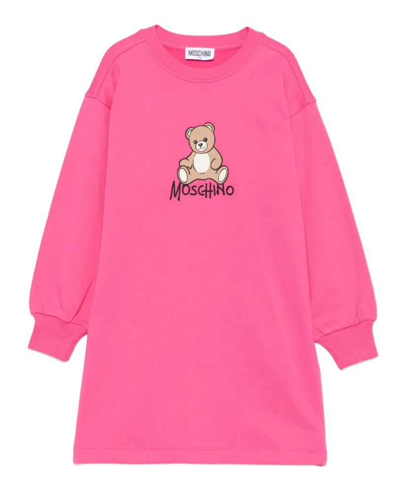
  
    Moschino
  
 Girls Fuchsia Cotton Sweater Dress