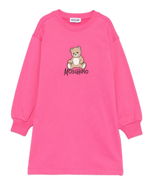 
  
    Moschino
  
 Girls Fuchsia Cotton Sweater Dress