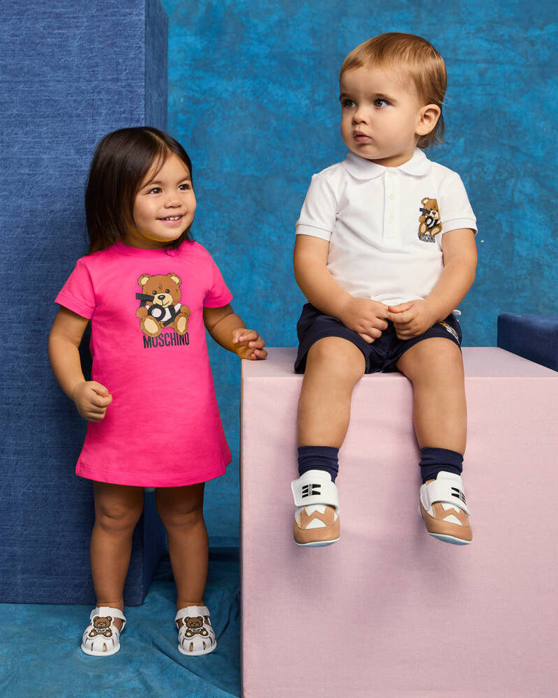 Baby Boys White Bear Polo