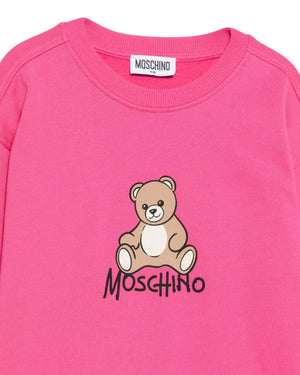 
  
    Moschino
  
 Girls Fuchsia Cotton Sweater Dress