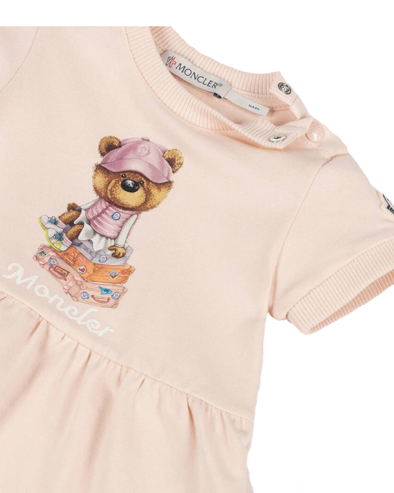 Baby Girls Pink Cotton Bear Dress