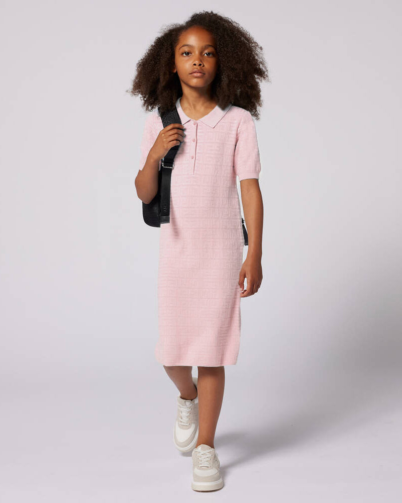 Girls Pink 4G Knit Dress