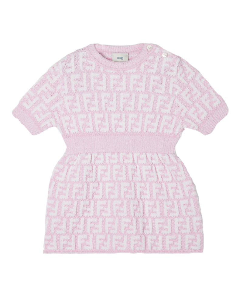 
  
    Fendi
  
 Baby Girls Pink Knit FF Dress