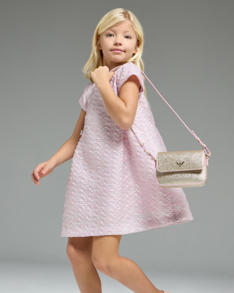 
  
    Emporio
  
    Armani
  
 Girls Pink Cap Sleeve Bow Dress