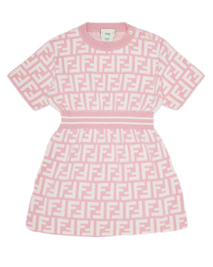 
  
    Fendi
  
 Baby Girls Pink Knit FF Dress