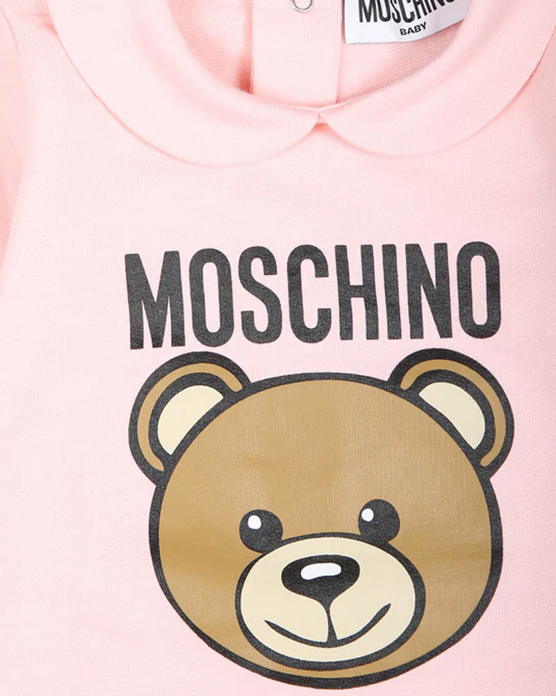 Baby Girls Pink Teddy Onesie