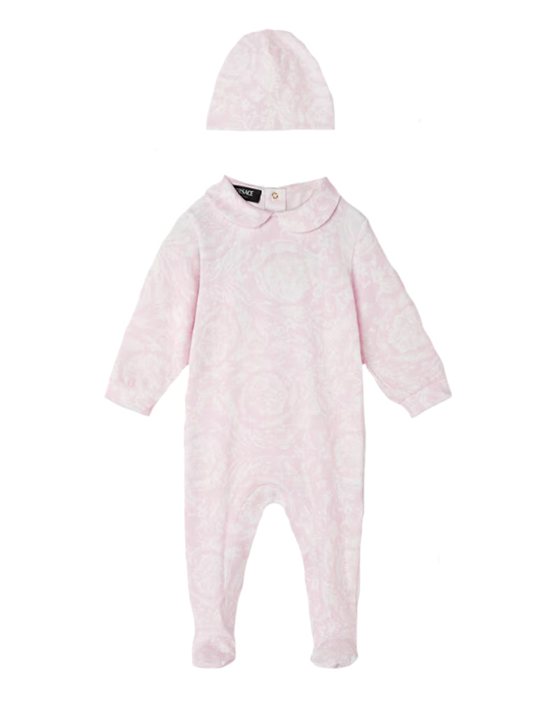 Versace Kids Baby Girls Pink Barocco Two Peice Gift Set