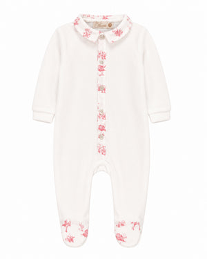 
  
    Pureté
  
    Du
  
    Bébé
  
 Baby Girls Pink/Ivory Toile De Jouy Velour Onesie