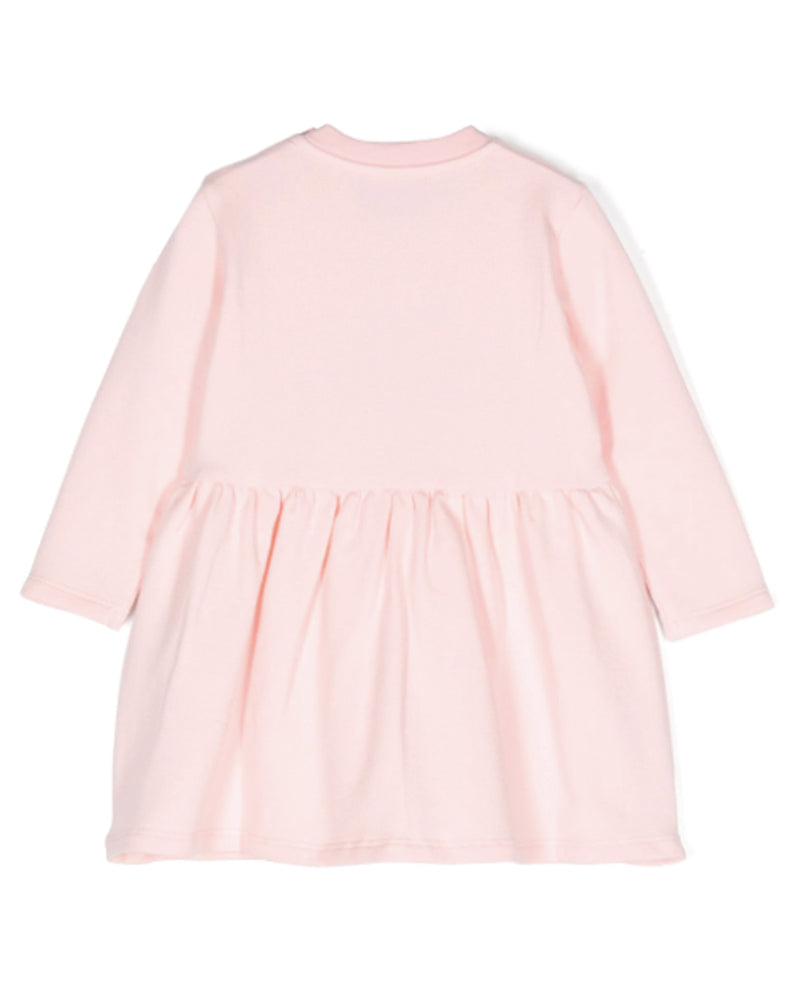 Baby Girls Pink Teddy Embroidery Sweatshirt Dress