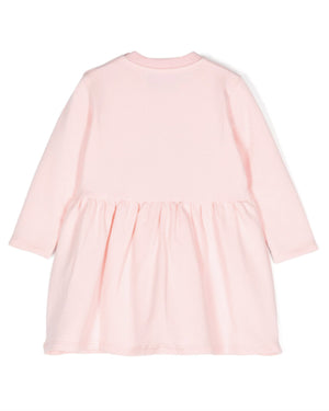 
  
    Moschino
  
 Baby Girls Pink Teddy Embroidery Sweatshirt Dress