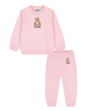 
  
    Moschino
  
 Baby Girls Pink Cotton Bear Tracksuit
