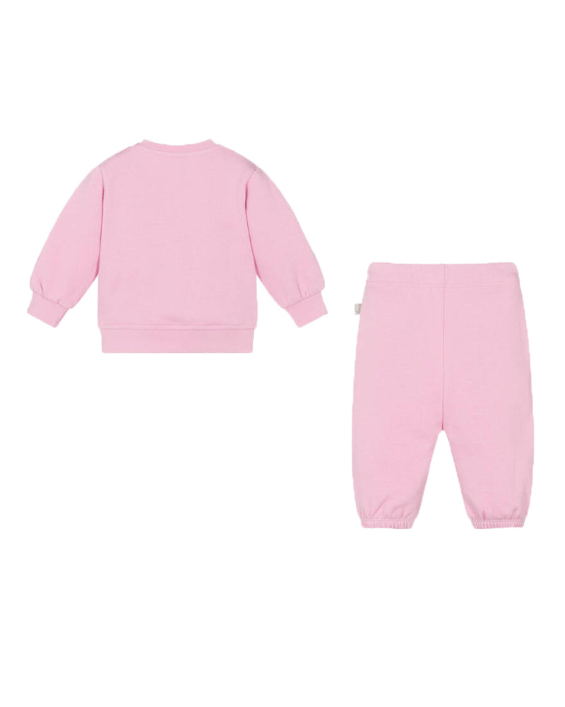 Baby Girls Pink Cotton Daisy Tracksuit