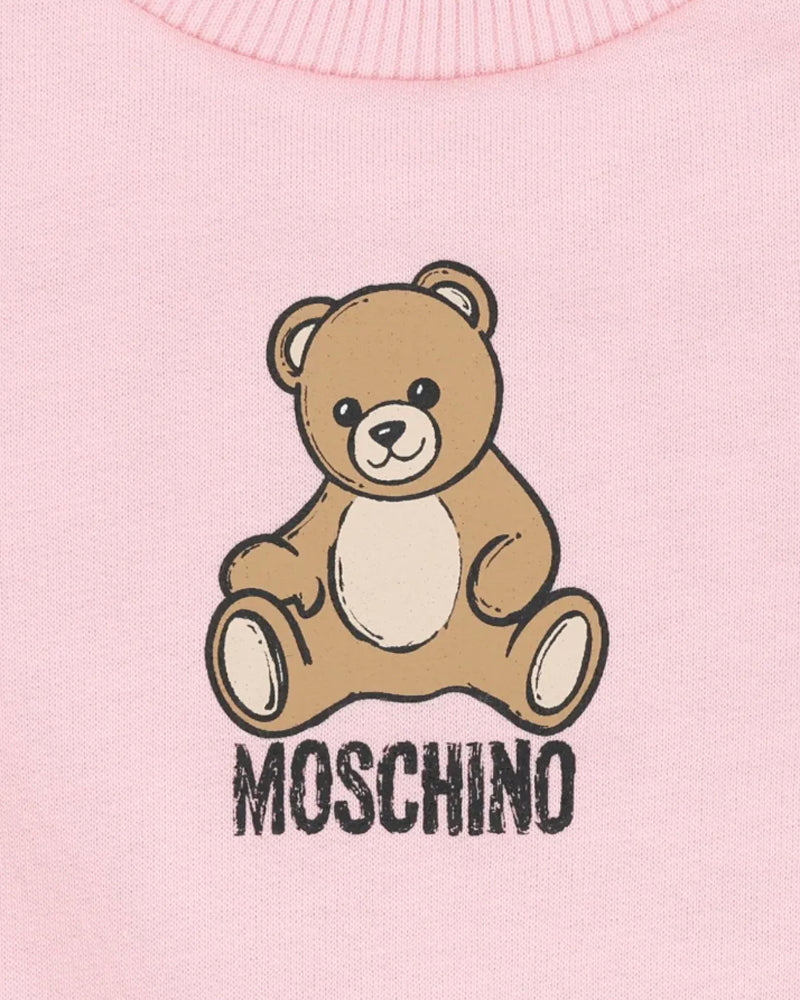 
  
    Moschino
  
 Baby Girls Pink Cotton Bear Tracksuit