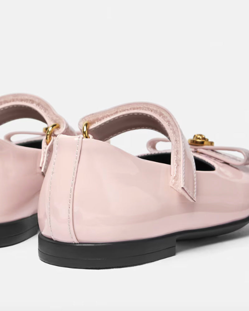 Toddler Pink Gianni Ribbon Ballerinas