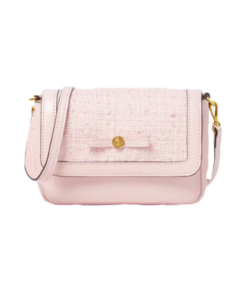 Versace Kids Girls Gianni Ribbon Tweed Crossbody Bag