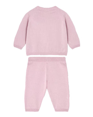 
  
    Versace
  
 Baby Pink Embroidered Medusa Knit Set