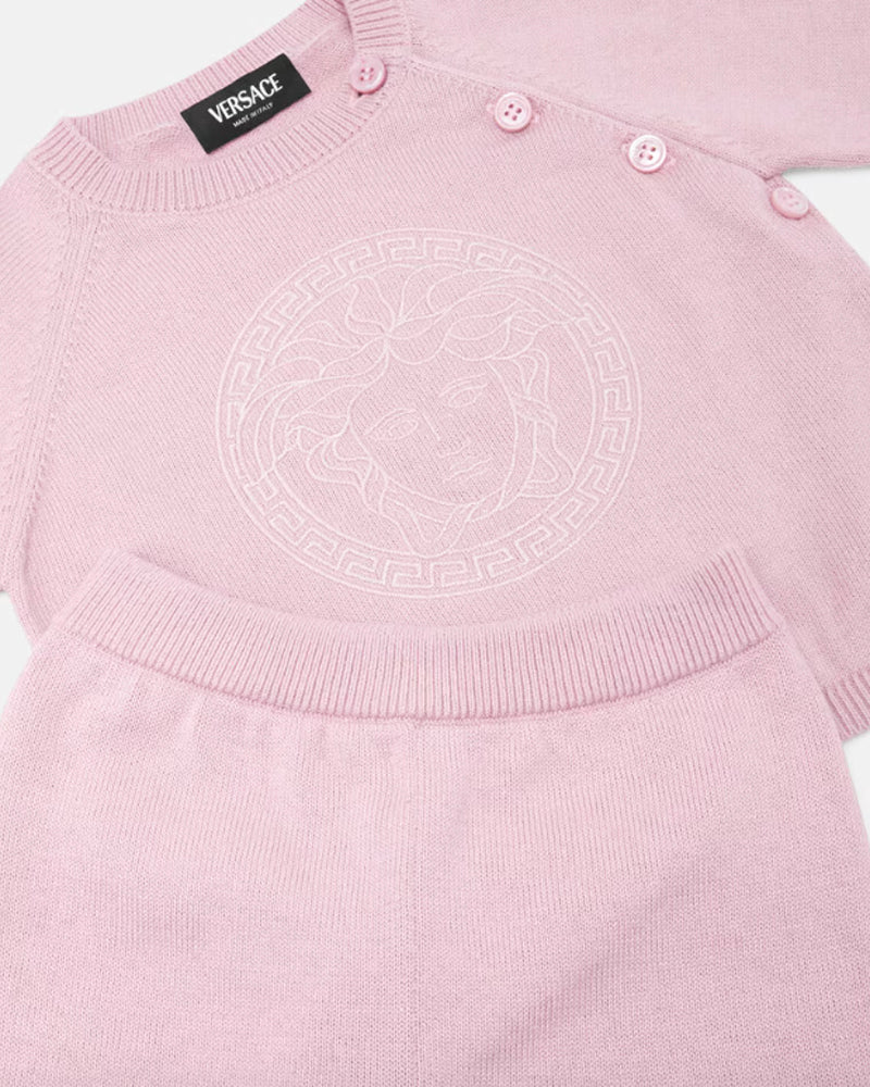 Baby Pink Embroidered Medusa Knit Set