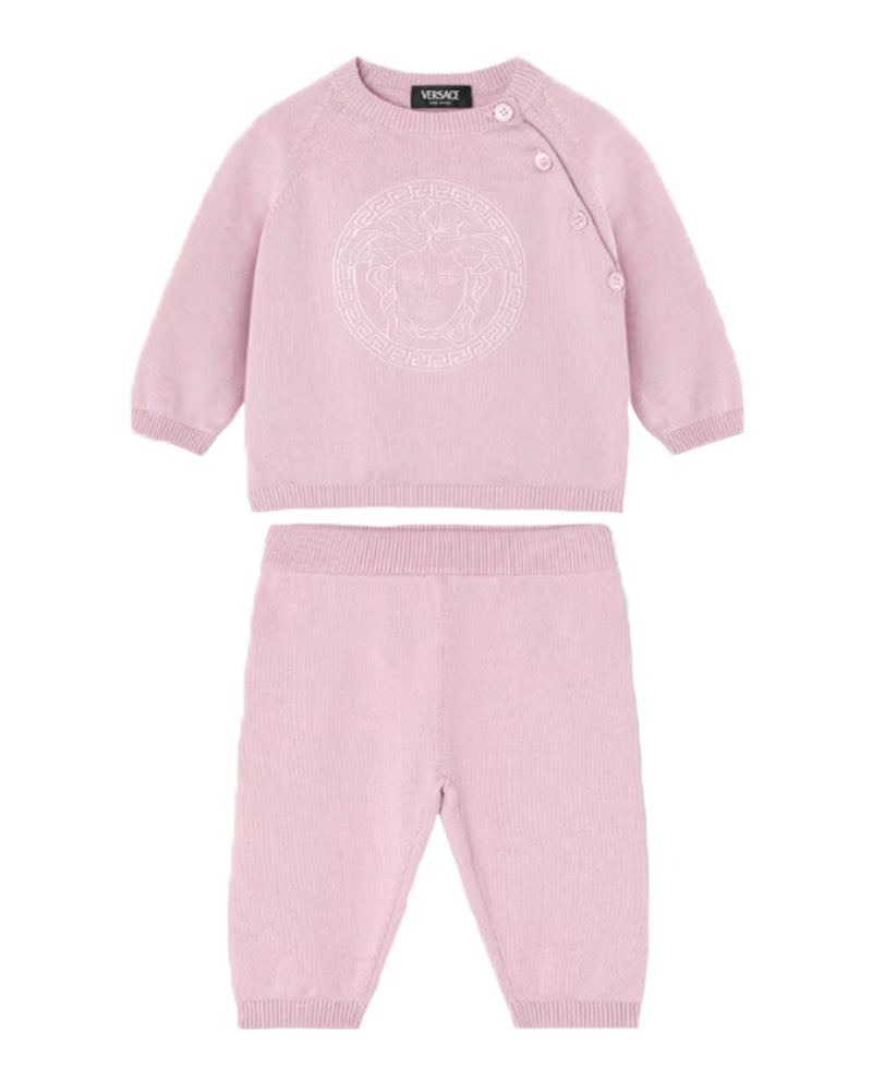 Baby Pink Embroidered Medusa Knit Set