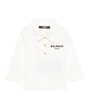 
  
    Balmain
  
 Baby Boys White Cotton Logo Polo