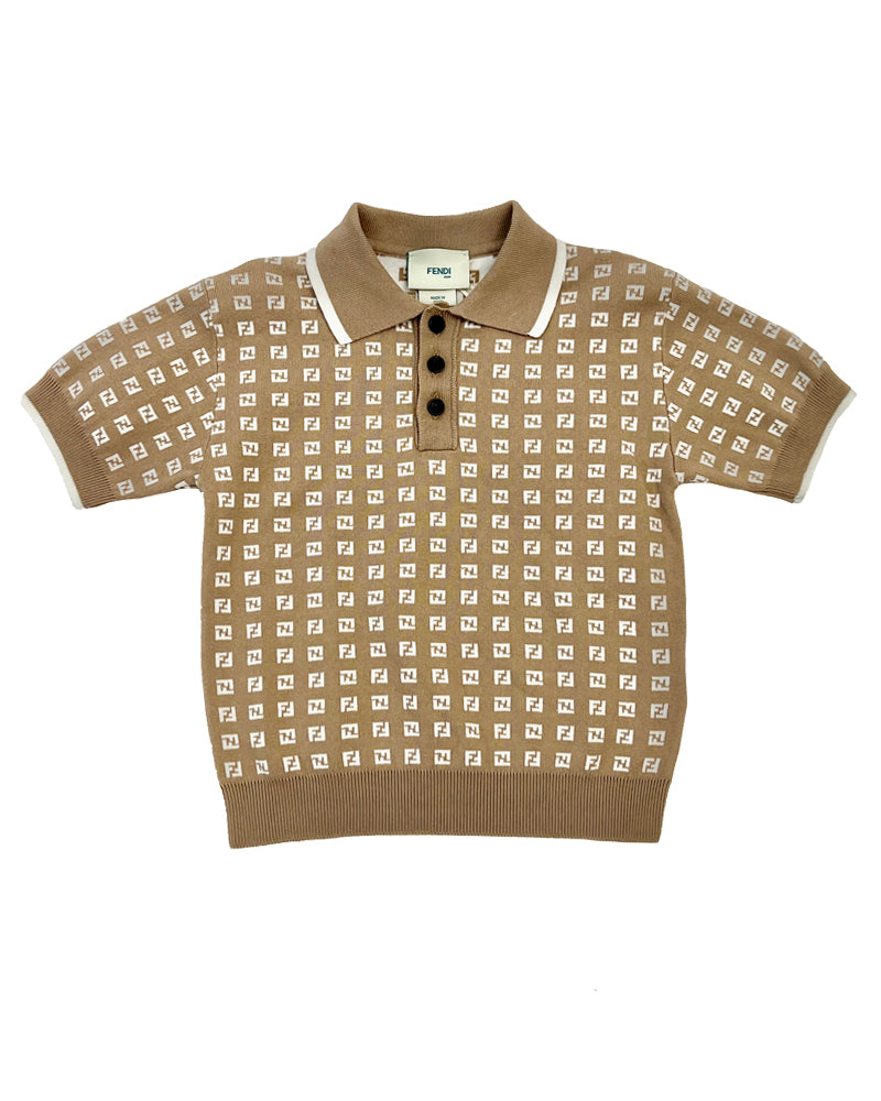 
  
    Fendi
  
 Boys Beige Knit Micro FF Polo