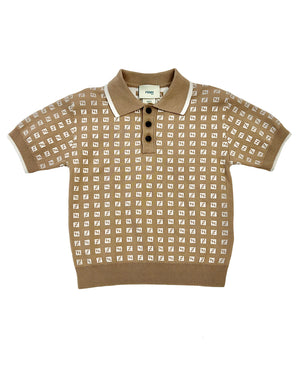 
  
    Fendi
  
 Boys Beige Knit Micro FF Polo