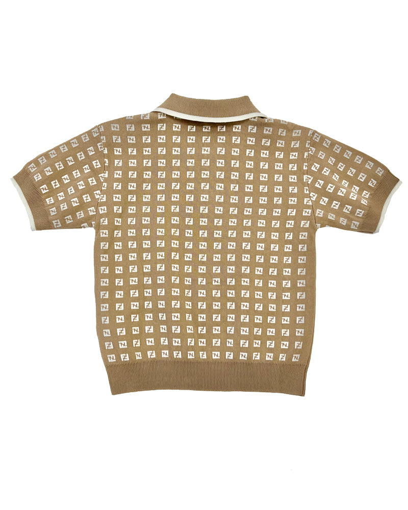
  
    Fendi
  
 Boys Beige Knit Micro FF Polo