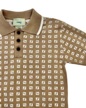 
  
    Fendi
  
 Boys Beige Knit Micro FF Polo