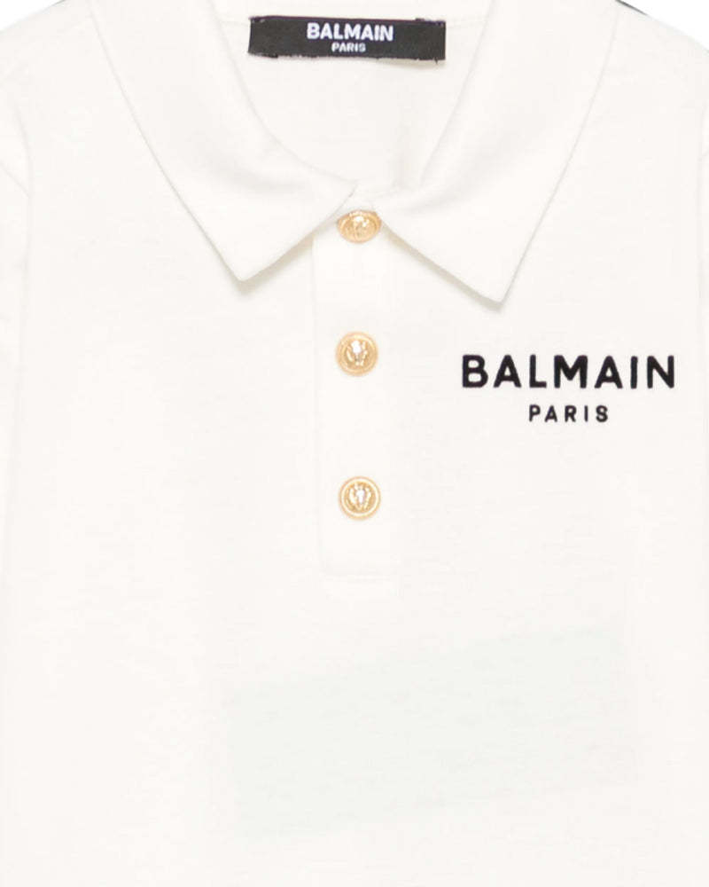 
  
    Balmain
  
 Baby Boys White Cotton Logo Polo