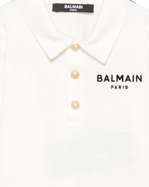 
  
    Balmain
  
 Baby Boys White Cotton Logo Polo