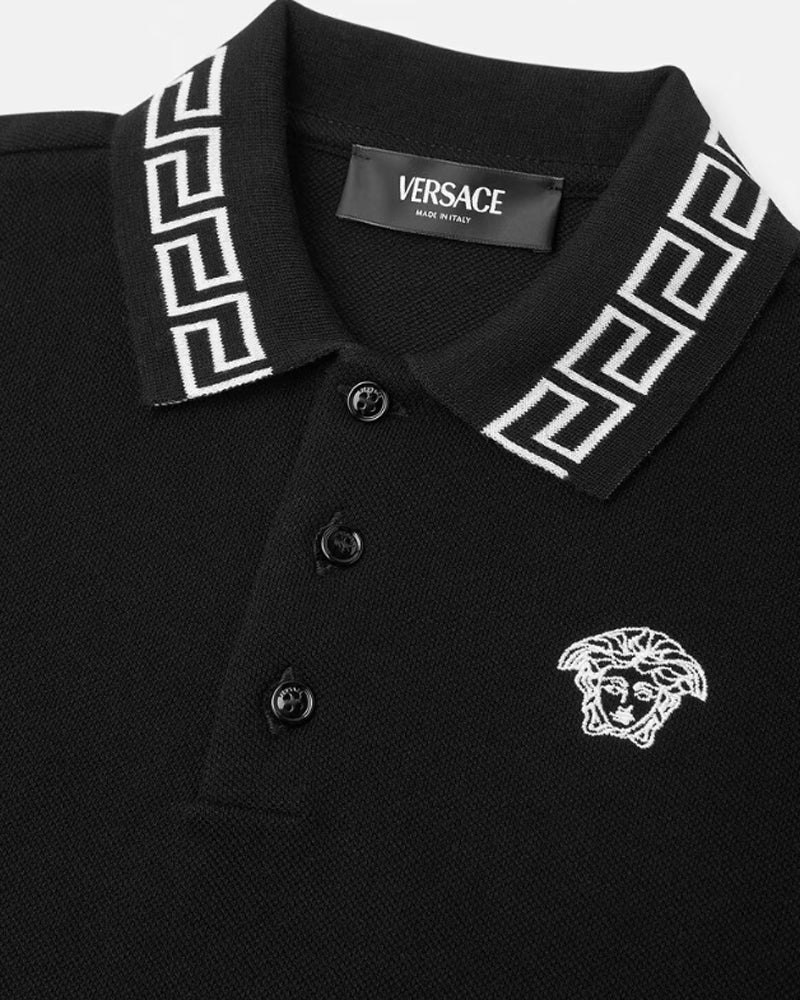 Medusa Embroidered Greca Polo