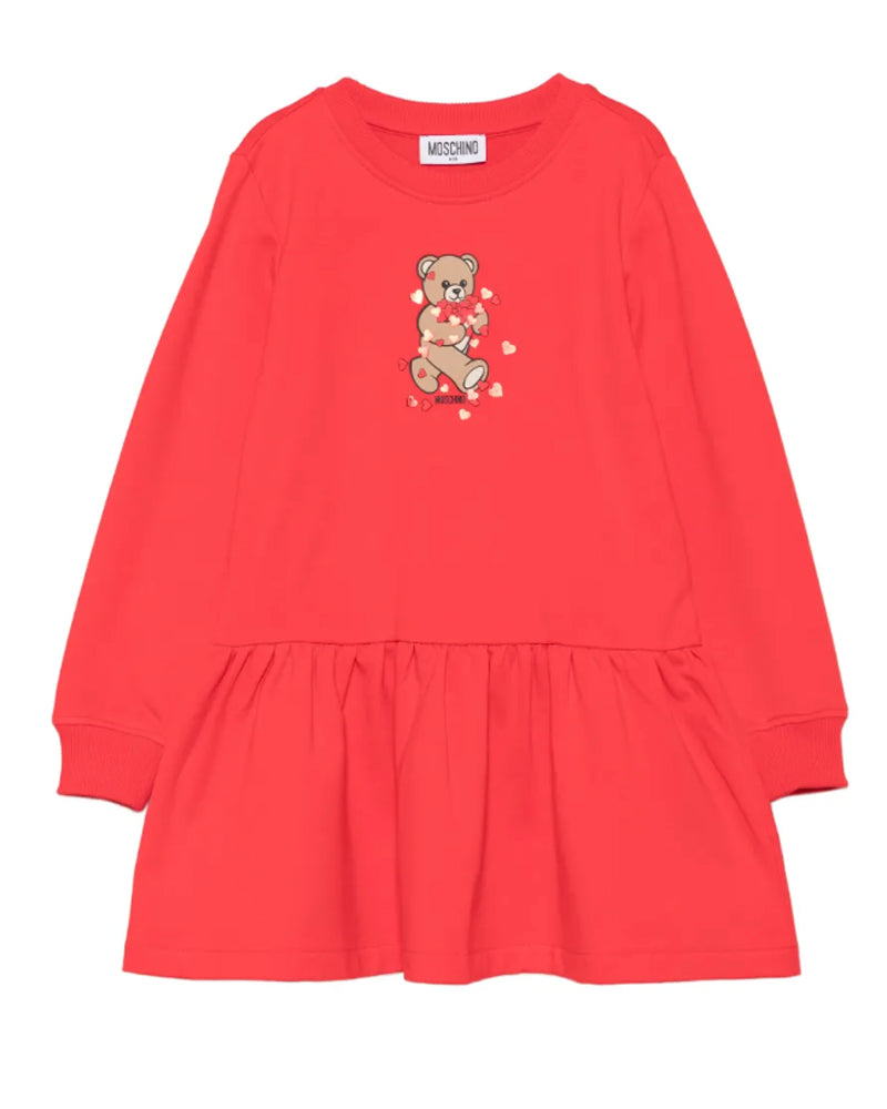 
  
    Moschino
  
 Girls Red Heart Cotton Sweater Dress