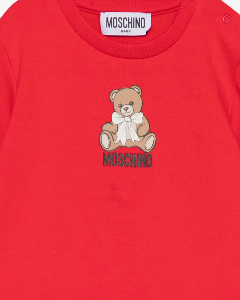 
  
    Moschino
  
 Baby Girls Red Bear Sweater Dress