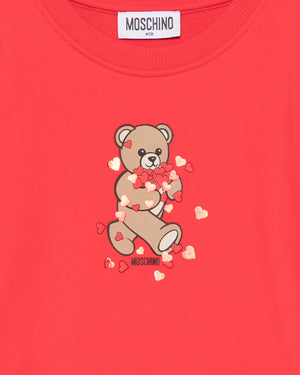 
  
    Moschino
  
 Girls Red Heart Cotton Sweater Dress