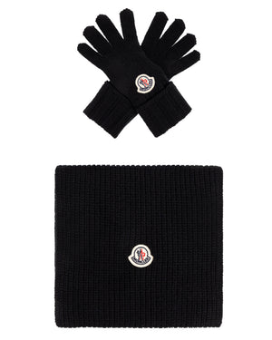 
  
    Moncler
  
    Enfant
  
 Black Knit Gloves & Scarf Set