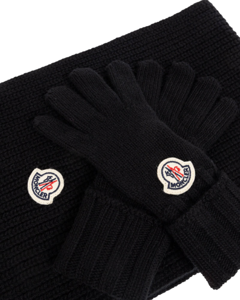 Black Knit Gloves &amp; Scarf Set