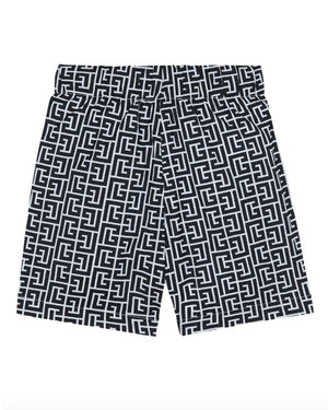 
  
    Balmain
  
 Boys Black Monogram Swim Shorts