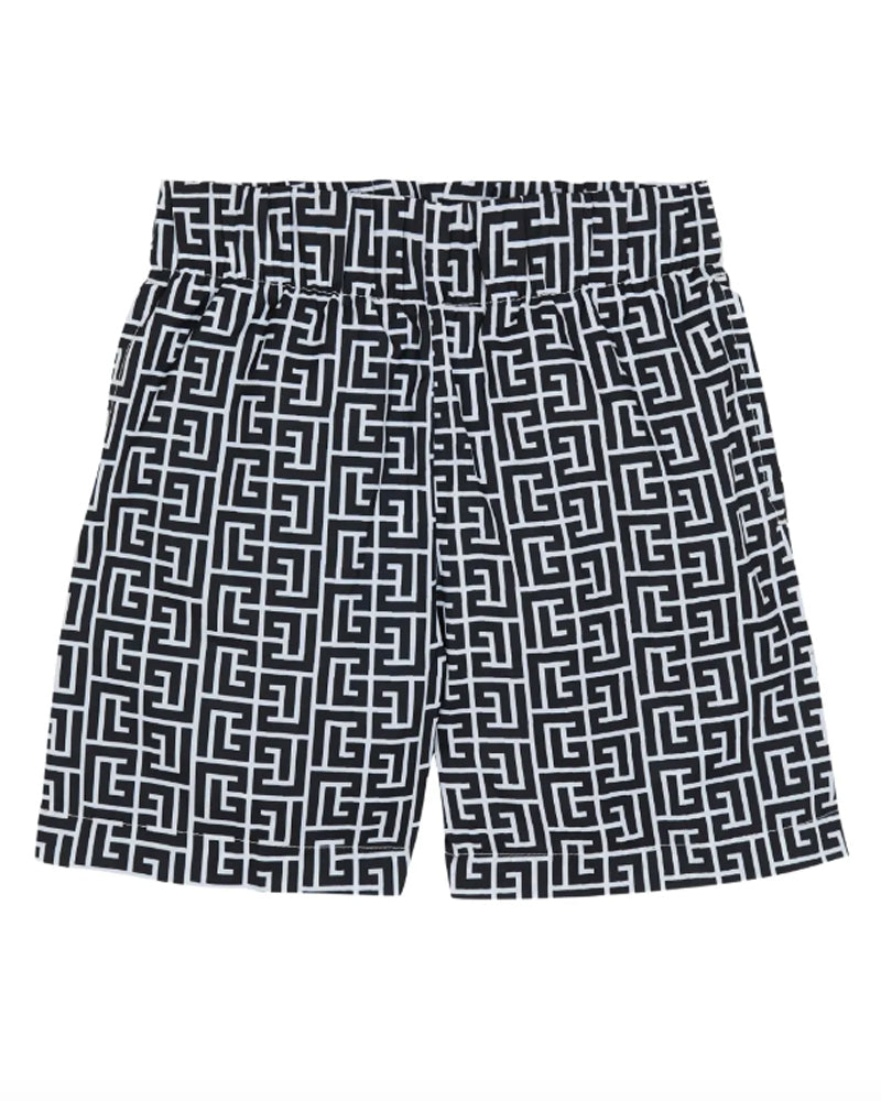 
  
    Balmain
  
 Boys Black Monogram Swim Shorts