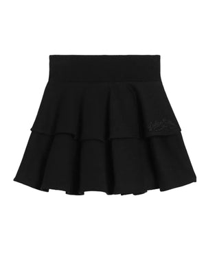 
  
    Dolce
  
    &
  
    Gabbana
  
 Girls Black Embroidery Logo Layered Skirt